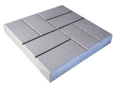 Квадратная тротуарная плитка «8 кирпичей» втбролитая серая